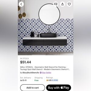 BRAND NEW NEVER USED wall stencil